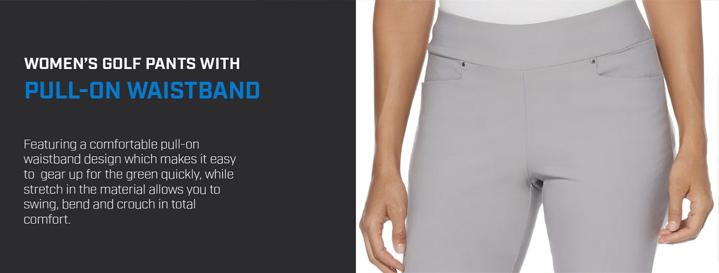 Women's golf pants with pull-on waistband