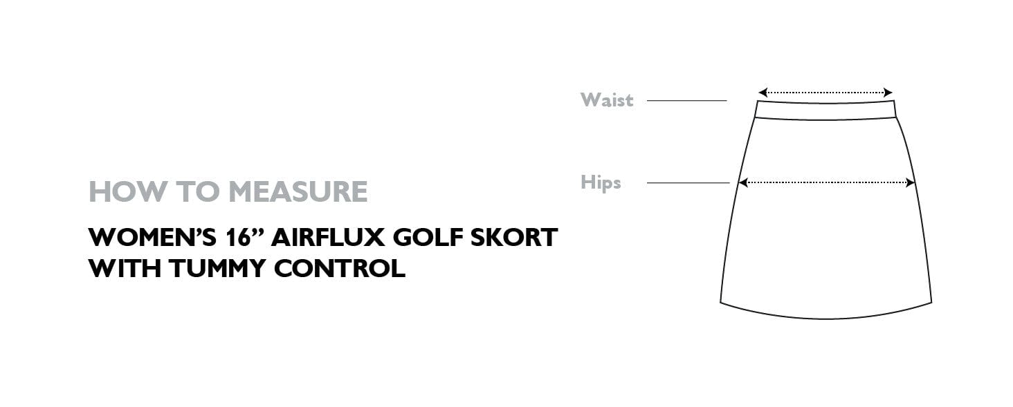 how to measure women's 16 airflux golf skort with tummy control