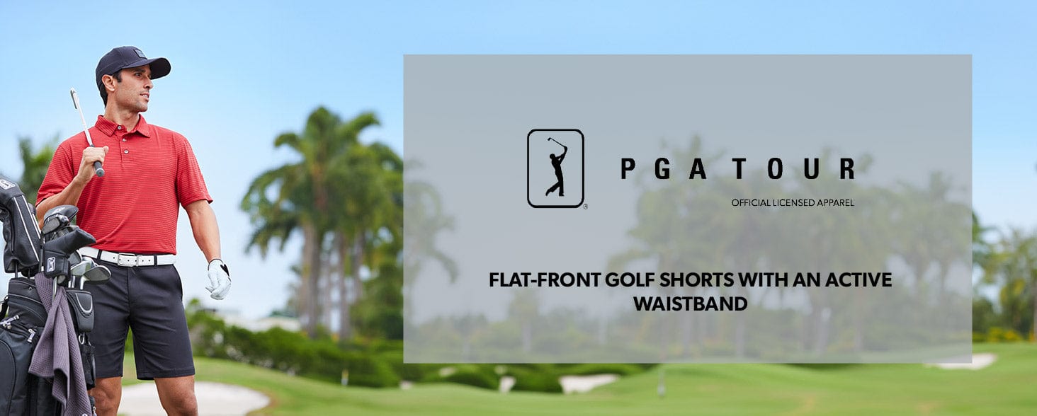 PGA TOUR Apparel | Men's Flat Front Active Waistband Short