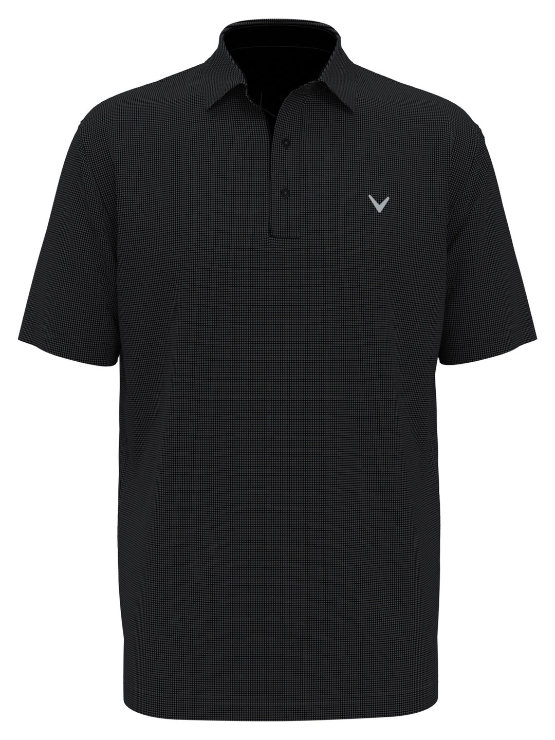Gingham Print Golf Polo (Caviar) 