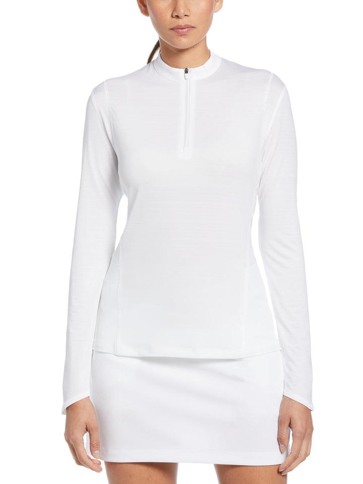 High Crew Neck Sun Protection Golf Top (Brilliant White) 