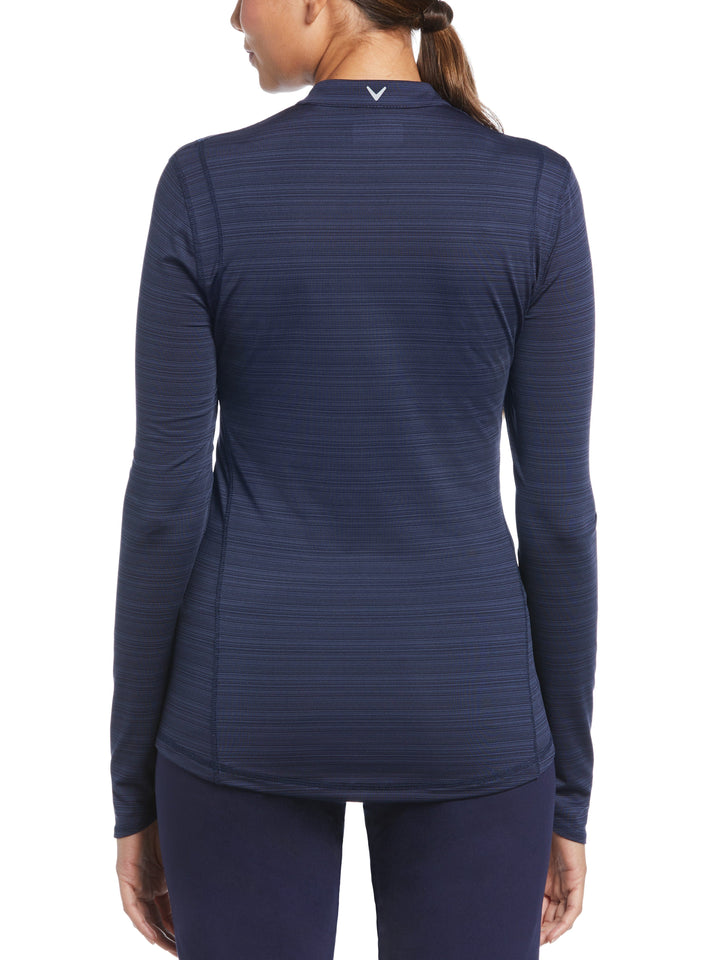 High Crew Neck Sun Protection Golf Top (Peacoat) 