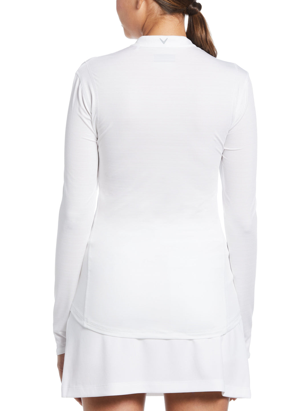 High Crew Neck Sun Protection Golf Top (Brilliant White) 