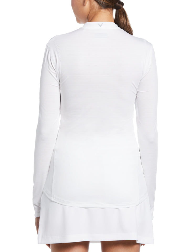 High Crew Neck Sun Protection Golf Top (Brilliant White) 