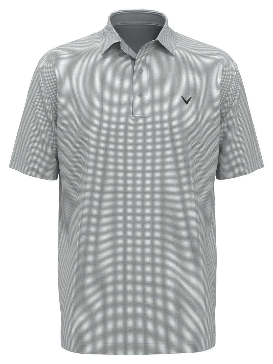 Gingham Print Golf Polo (Quarry) 