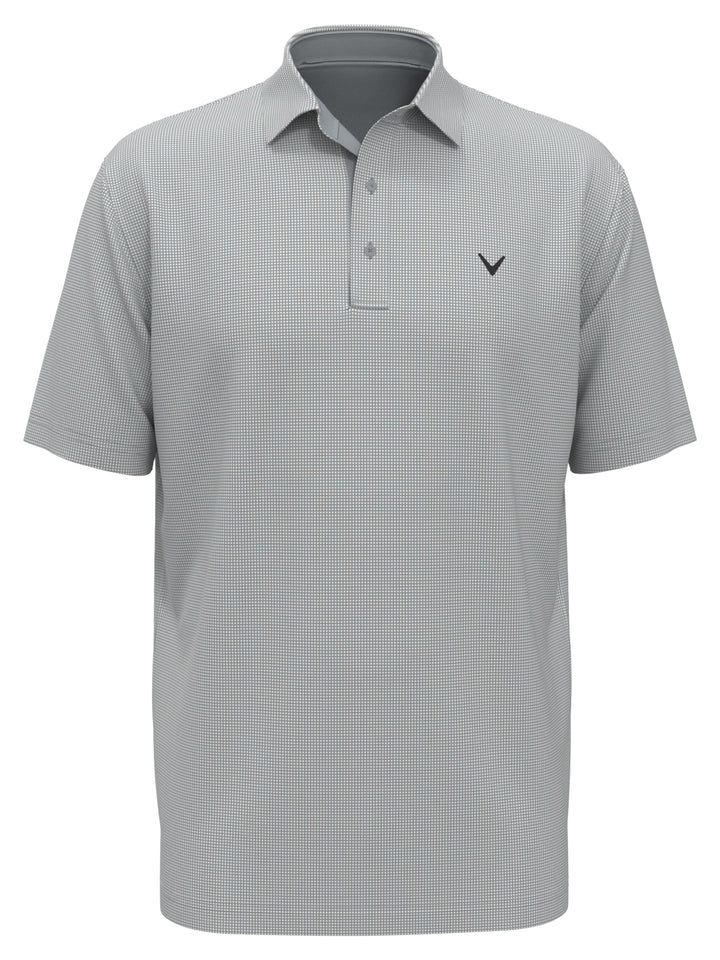 Gingham Print Golf Polo (Quarry) 