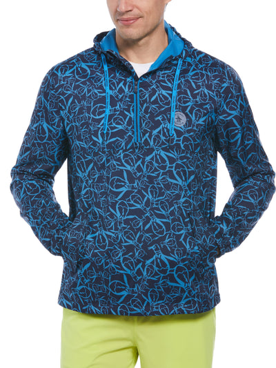 Men's 1/4 Zip Penguin Print Windbreaker