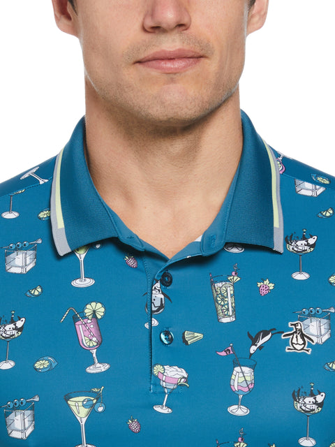 19th Hole Print Polo (Corsair) 