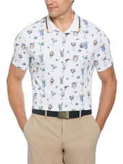 19th Hole Print Polo (Bright White) 