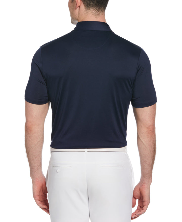 50s Color Block Print Golf Polo Shirt (Black Iris) 