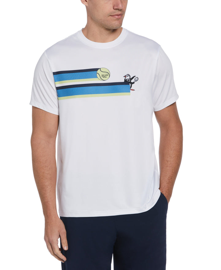 80s Stripe Tennis Graphic T-Shirt (Bright White) 