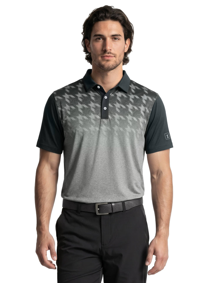 Men's Abstract Ombre Blocked Polo