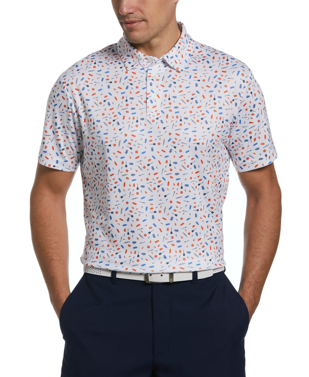 Airflux BBQ Conversational Golf Polo (Bright White) 