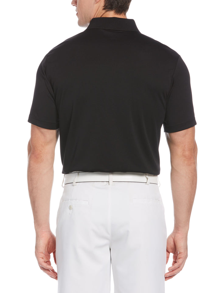 Short Sleeve Airflux Solid Polo Shirt with Chest Pocket (Caviar) 