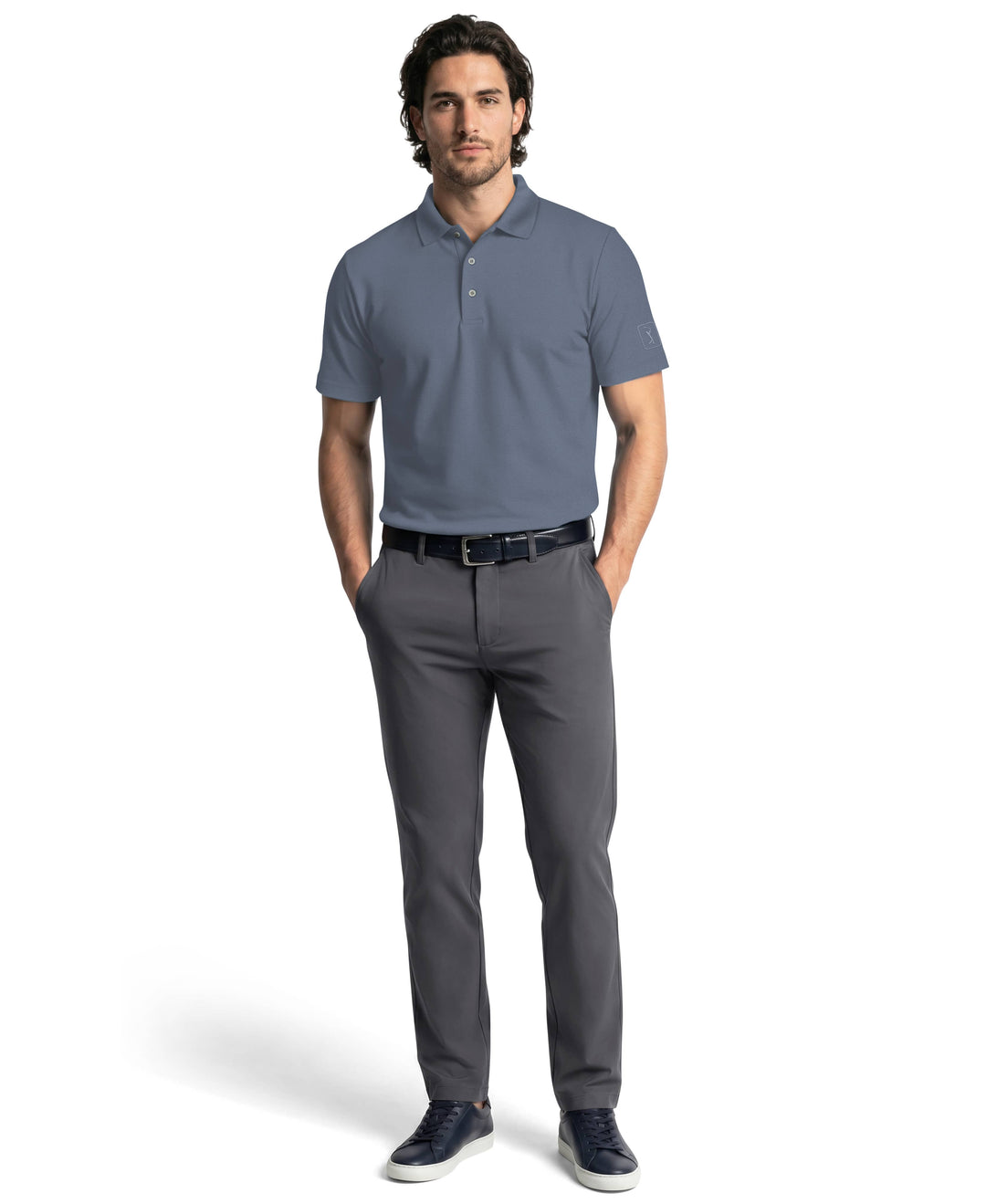Airflux™ Solid Mesh Golf Polo (Provincial Blue) 