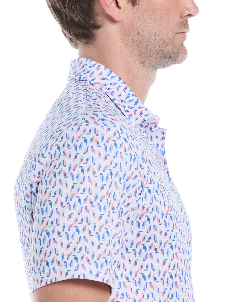 Men's All-Over Birdie Print Golf Polo