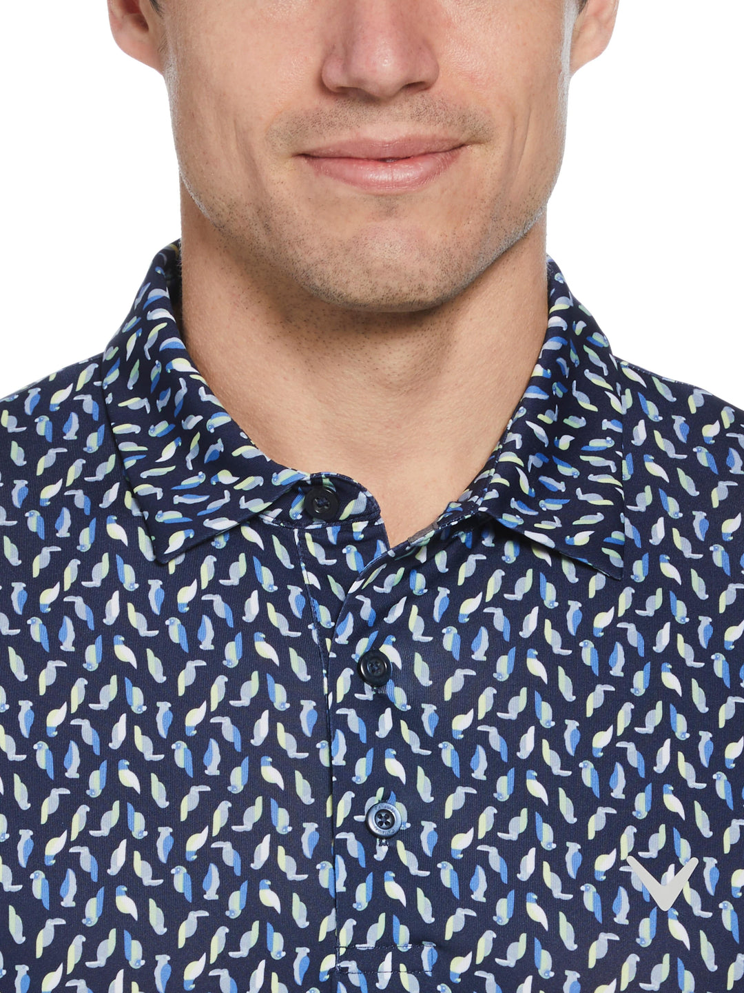 Men's All-Over Birdie Print Golf Polo