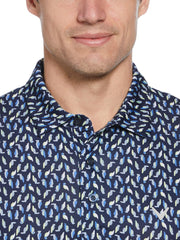 Mens All Over Birdie Print Polo (Peacoat/Regatta) 