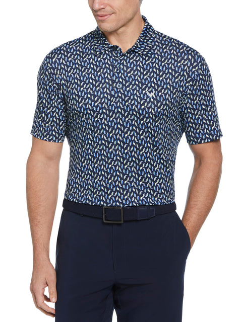 Mens All Over Birdie Print Polo (Peacoat/Regatta) 