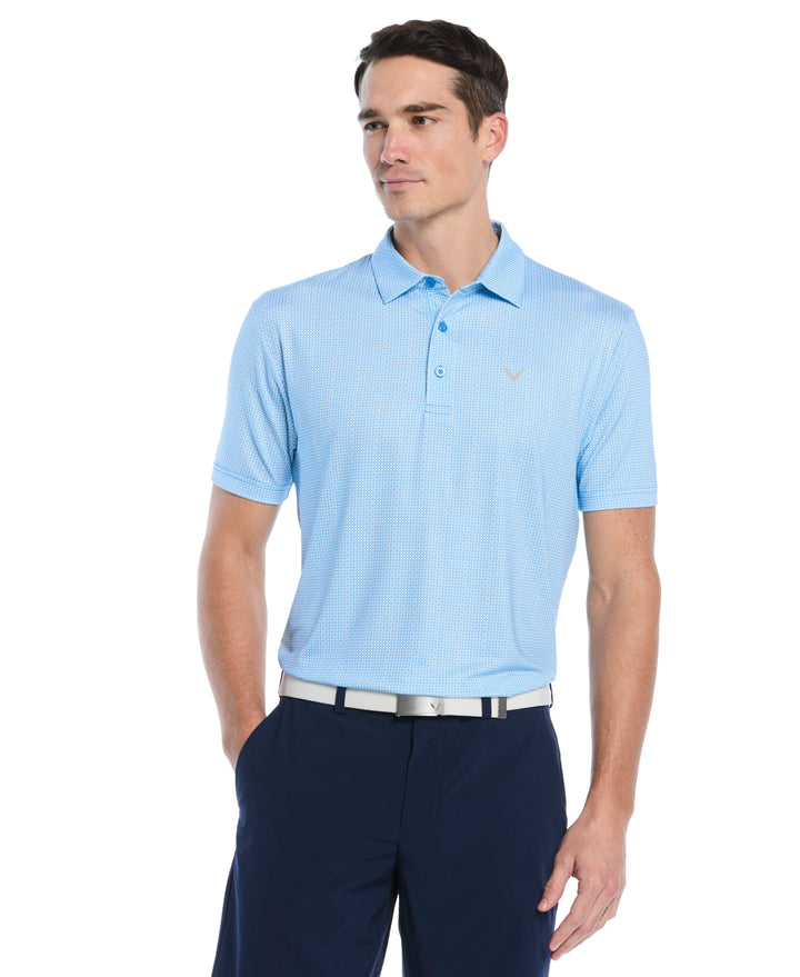 All Over Chev Foulard Print Golf Polo (Brilliant Blue) 