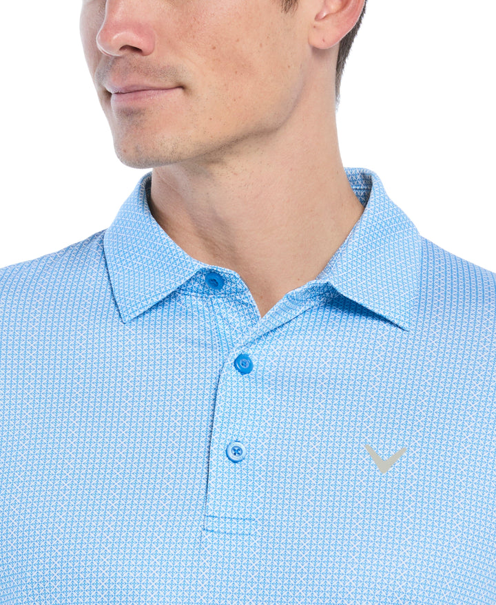 All Over Chev Foulard Print Golf Polo (Brilliant Blue) 
