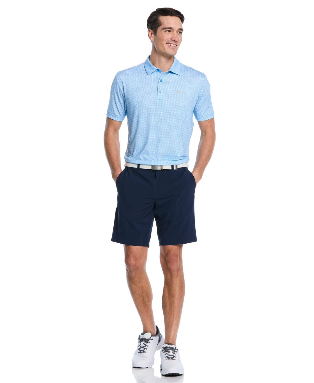 All Over Chev Foulard Print Golf Polo (Brilliant Blue) 