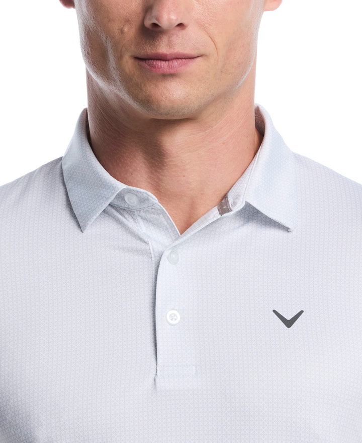 All Over Chev Foulard Print Golf Polo (Bright White) 