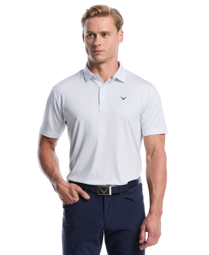 All Over Chev Foulard Print Golf Polo (Bright White) 