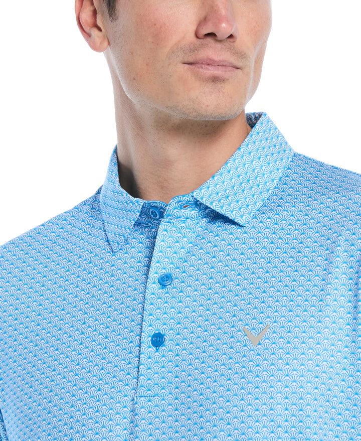 All Over Tee Print Golf Polo (Brilliant Blue) 