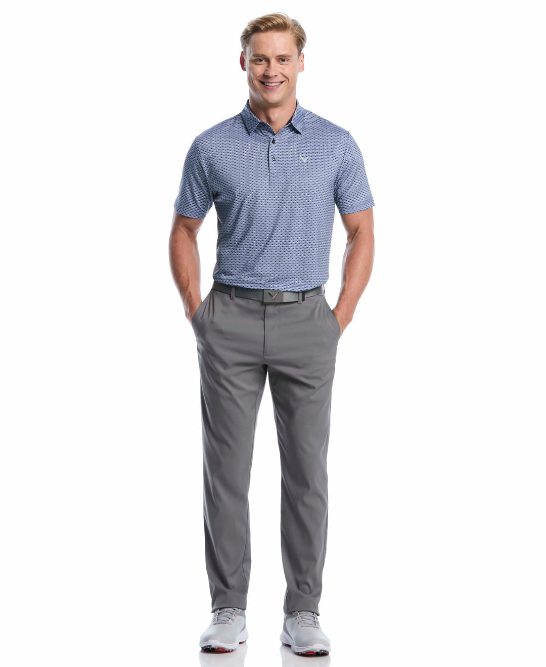 All Over Tee Print Golf Polo (Peacoat) 