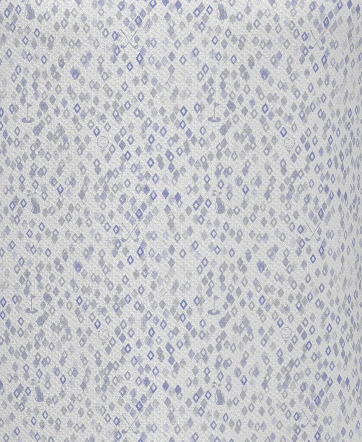 All-Over Golf Confetti Print Golf Polo (Bright White) 