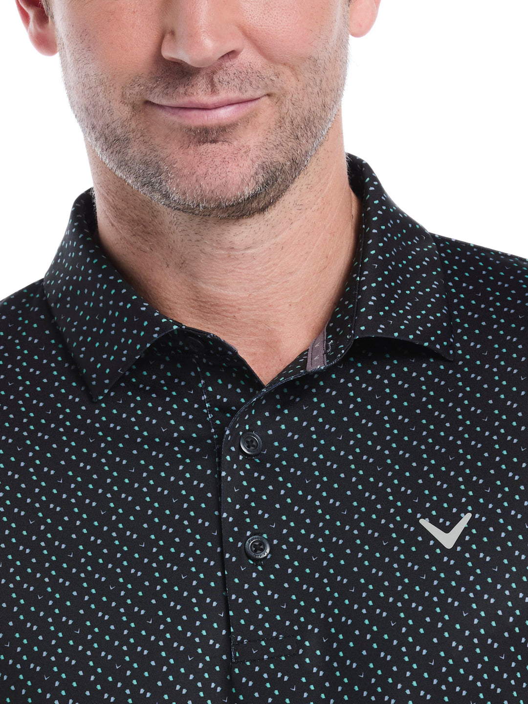 Men's All-Over Score Card Print Golf Polo