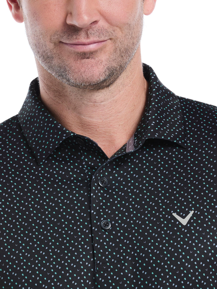 Men's All-Over Score Card Print Golf Polo
