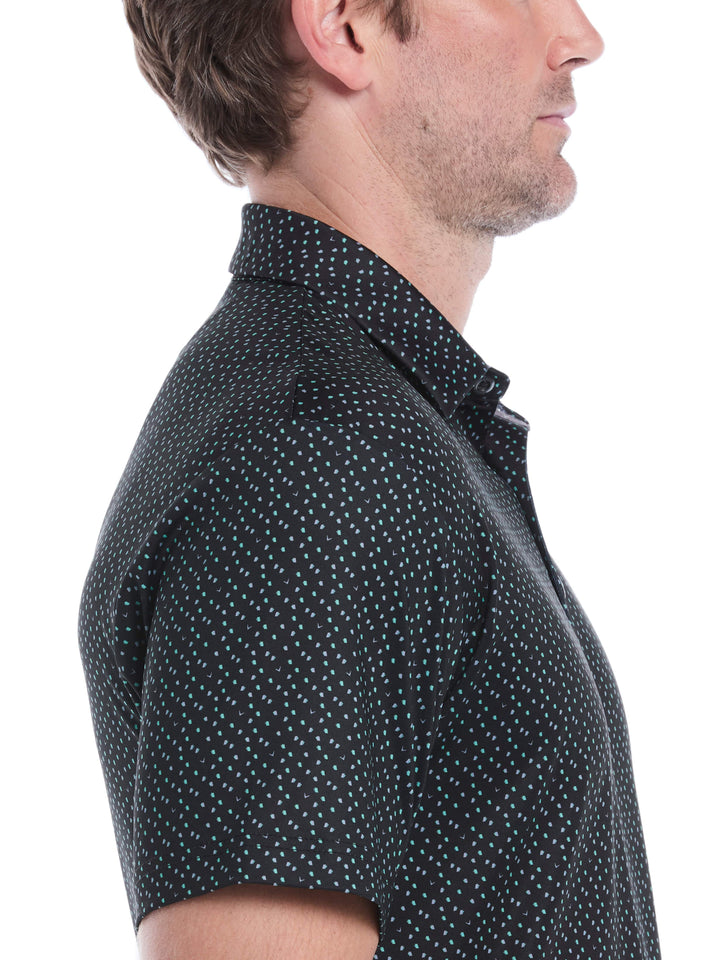 Men's All-Over Score Card Print Golf Polo