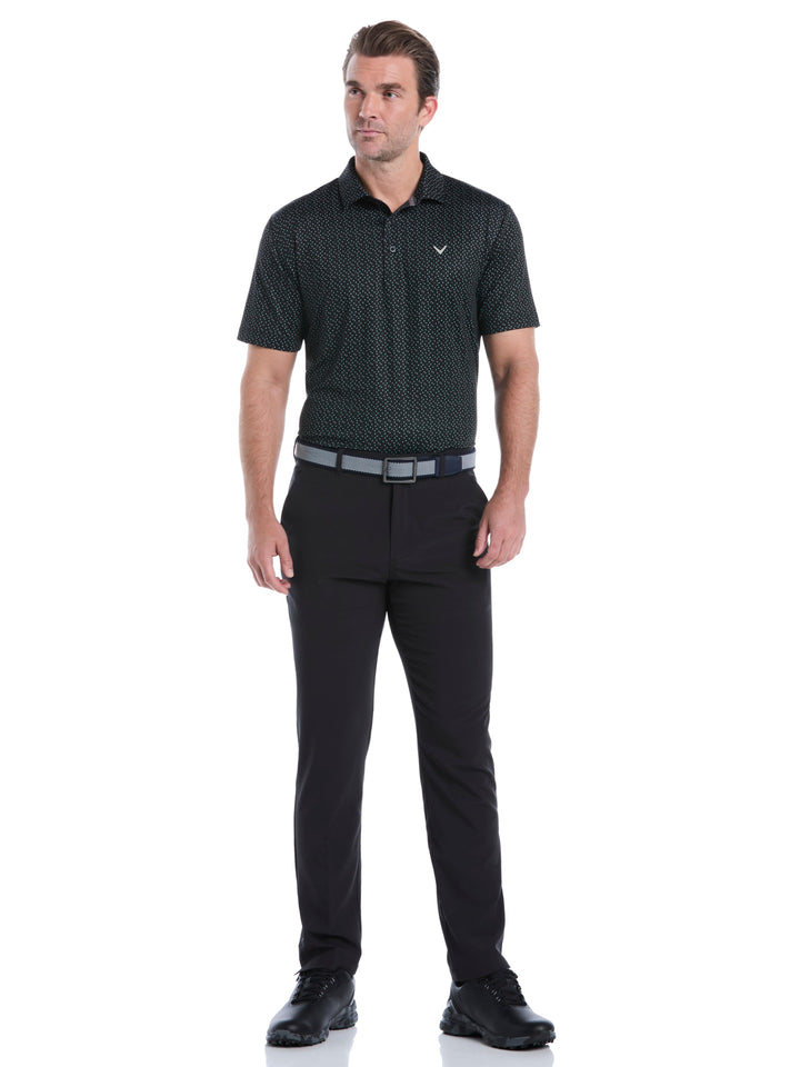 Men's All-Over Score Card Print Golf Polo