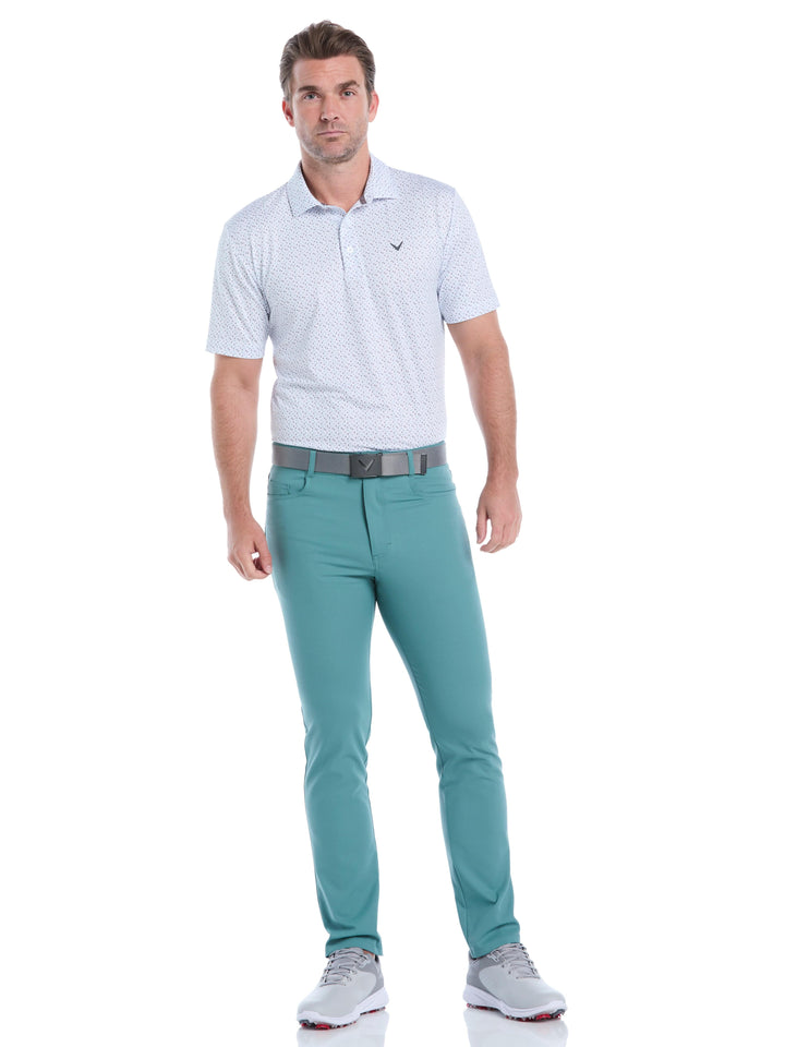 Men's All-Over Score Card Print Golf Polo