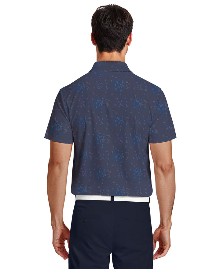 All-Over Tossed Geo Print Golf Polo (Peacoat) 