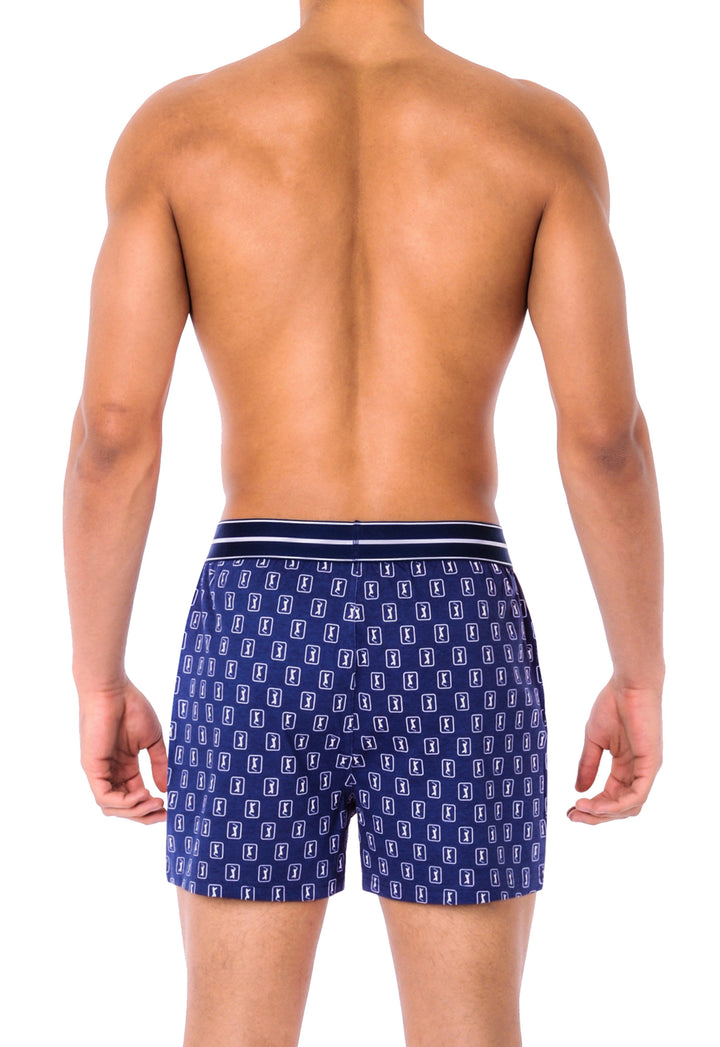 Allover Printed Loose Boxer Underwear (Navy) 