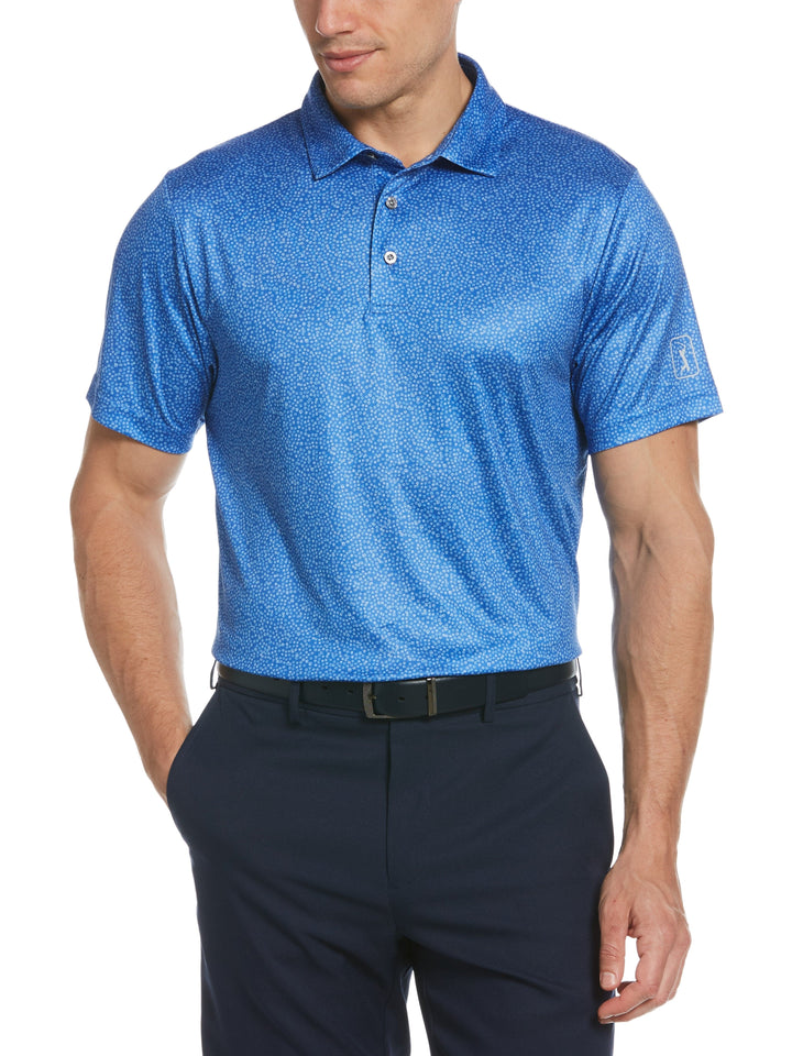 Men's Allover Textured Print Golf Polo