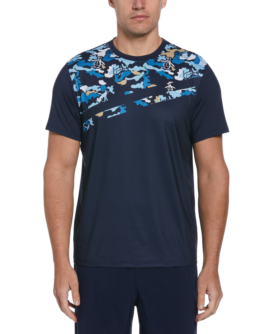 Asymmetric Camo Print T-Shirt (Black Iris) 
