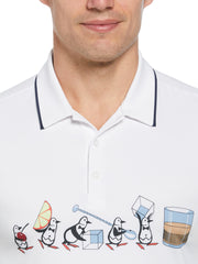 Barback Pete Print Piped Polo (Bright White) 