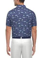 Men's Beach Print Performance Golf Polo