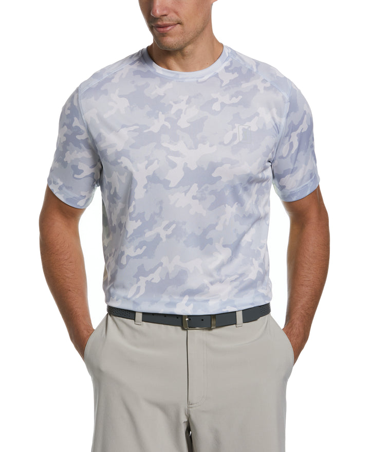 Blocked Camo Print Crew (Gry Dawn/Sun Lim) 