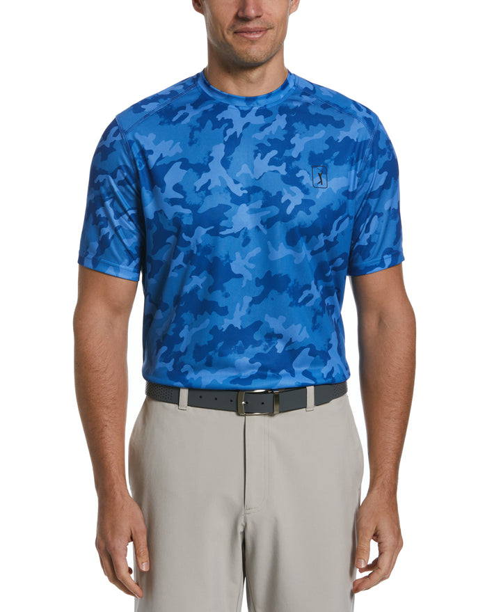 Blocked Camo Print Crew (Nautical Bl/Asphalt) 