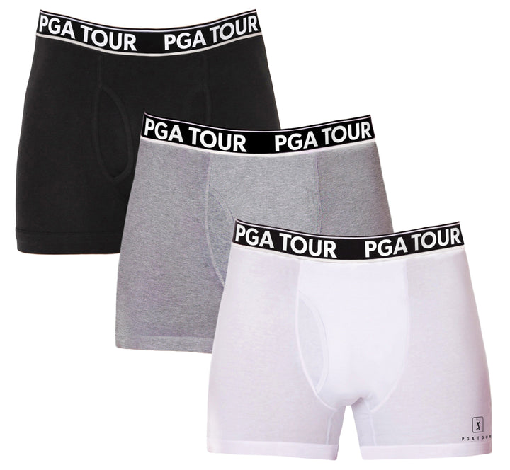 Boxer Brief Underwear (3-Pack) (White/Htr Grey/Black) 