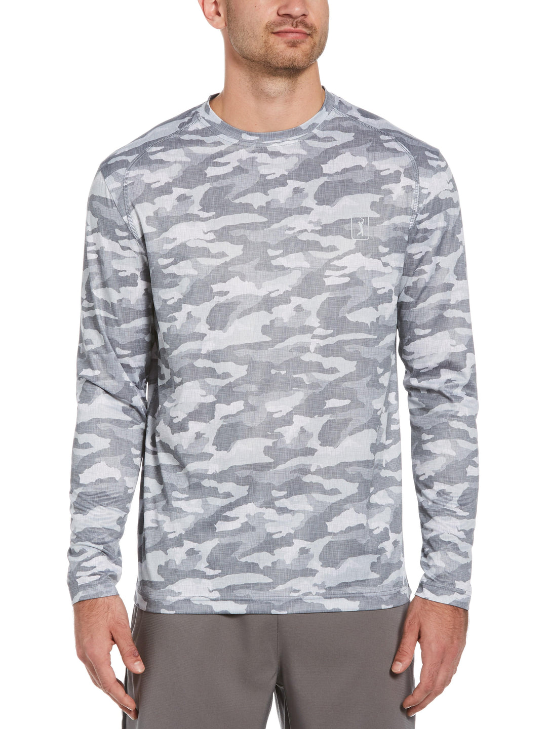 Men's Camo Printed Crew Neck Golf Shirt