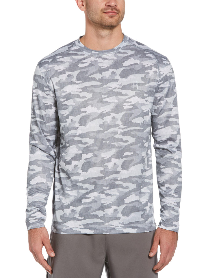 Men's Camo Printed Crew Neck Golf Shirt