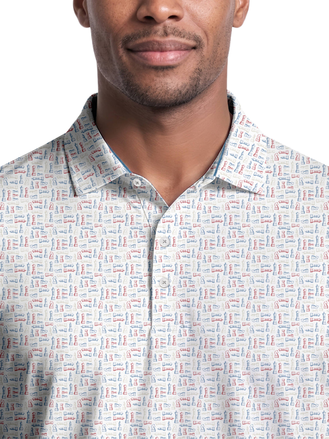 Men's Chess Piece Print Polo