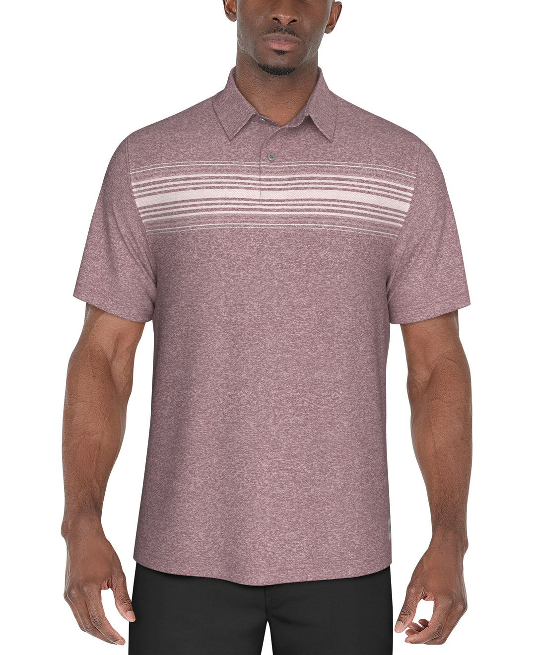 Chest Stripe Golf Polo (Berry Conserve Htr) 