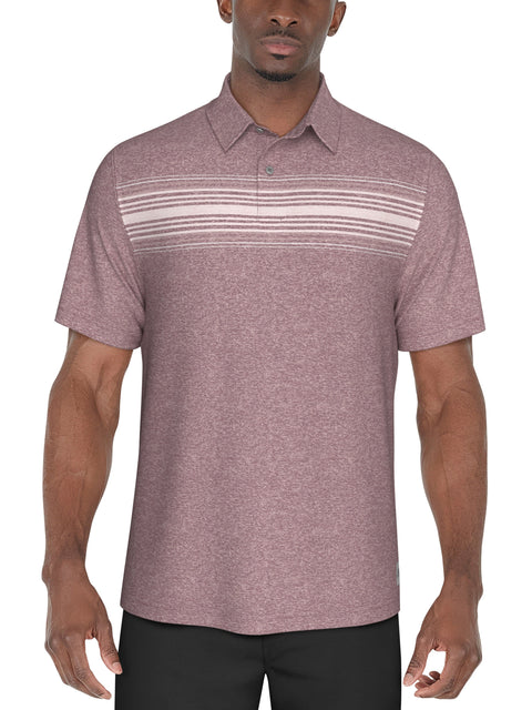 Chest Stripe Golf Polo (Berry Conserve Htr) 